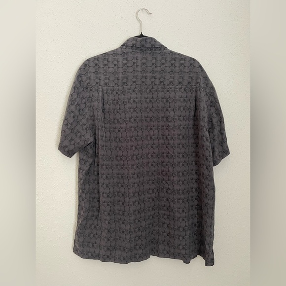 Perry Ellis Gray 100% Silk Shirt Large - Picture 4 of 7